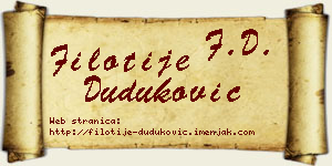 Filotije Duduković vizit kartica